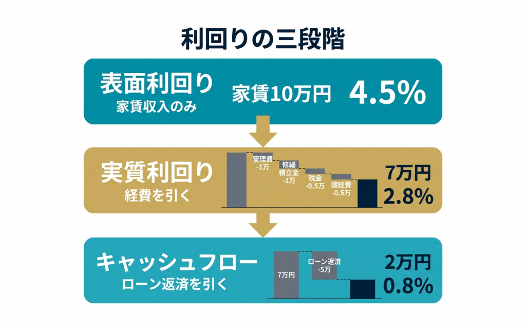 不動産投資の利回りは信用できる？表面・実質・ＣＦの考え方