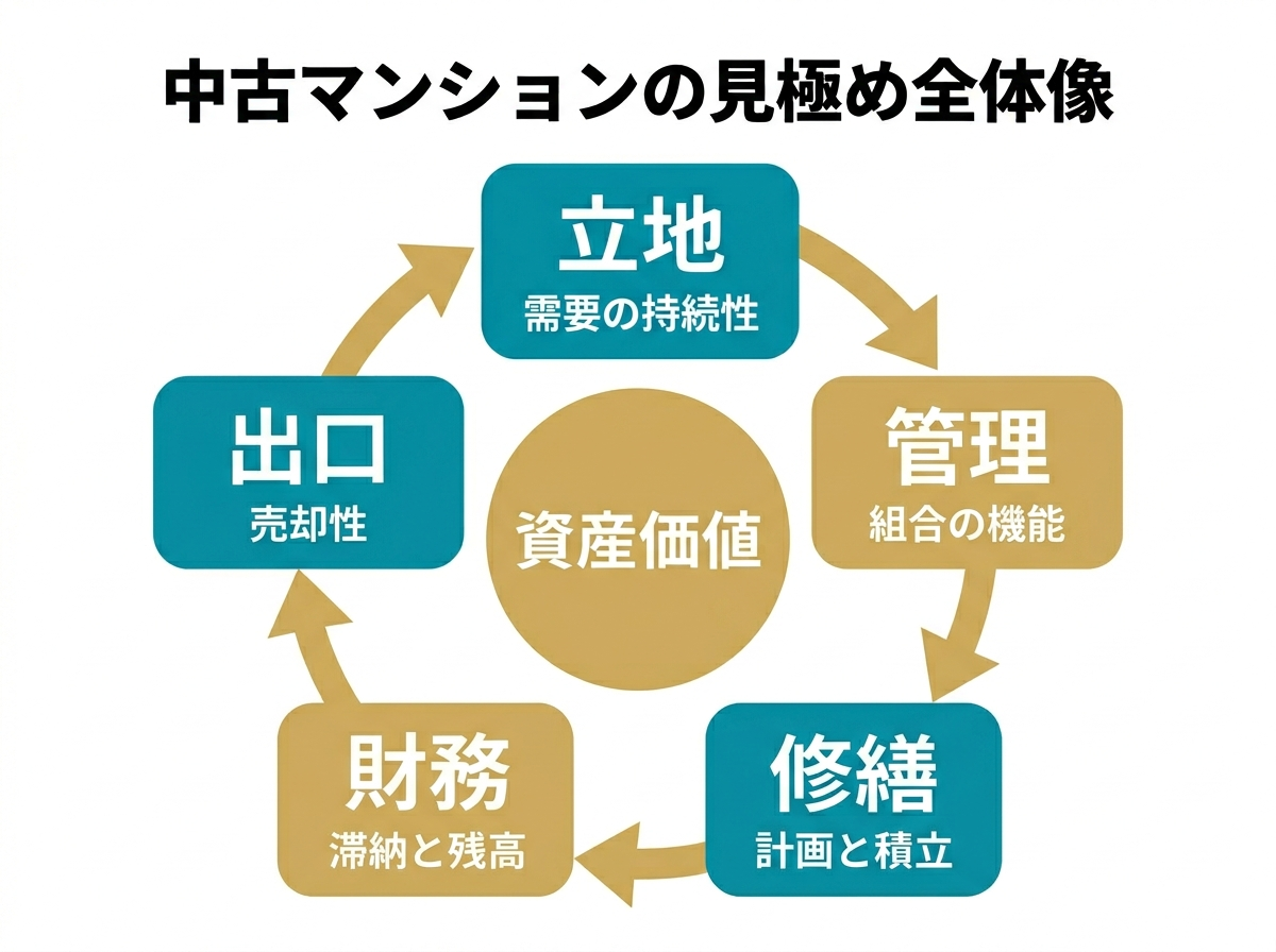 ② 12画像案：中古マンションの見極め全体図