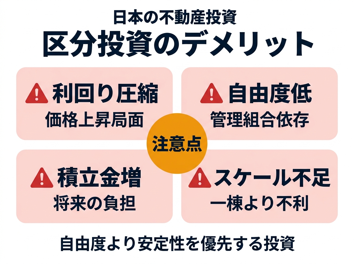 ② 1画像案：区分投資のデメリット図