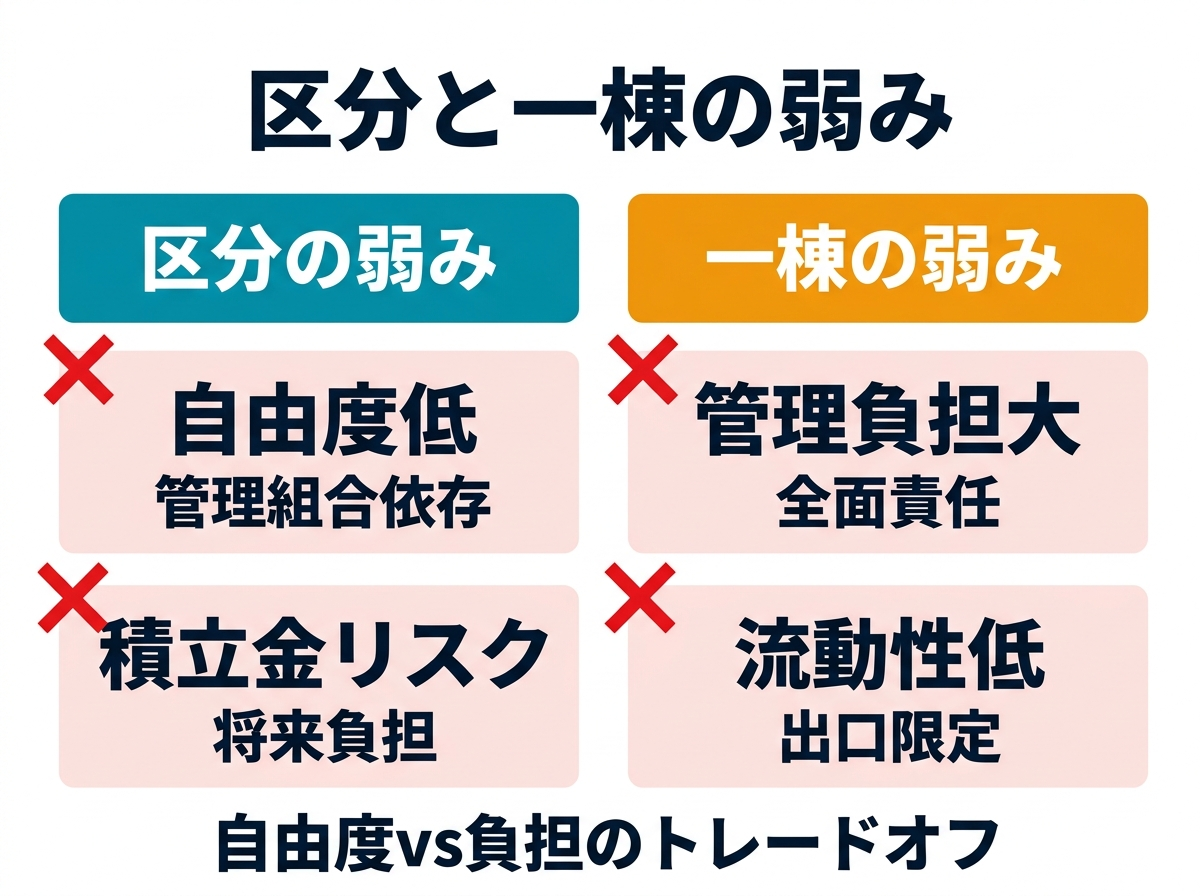 ② 2画像案：区分と一棟の弱み比較図