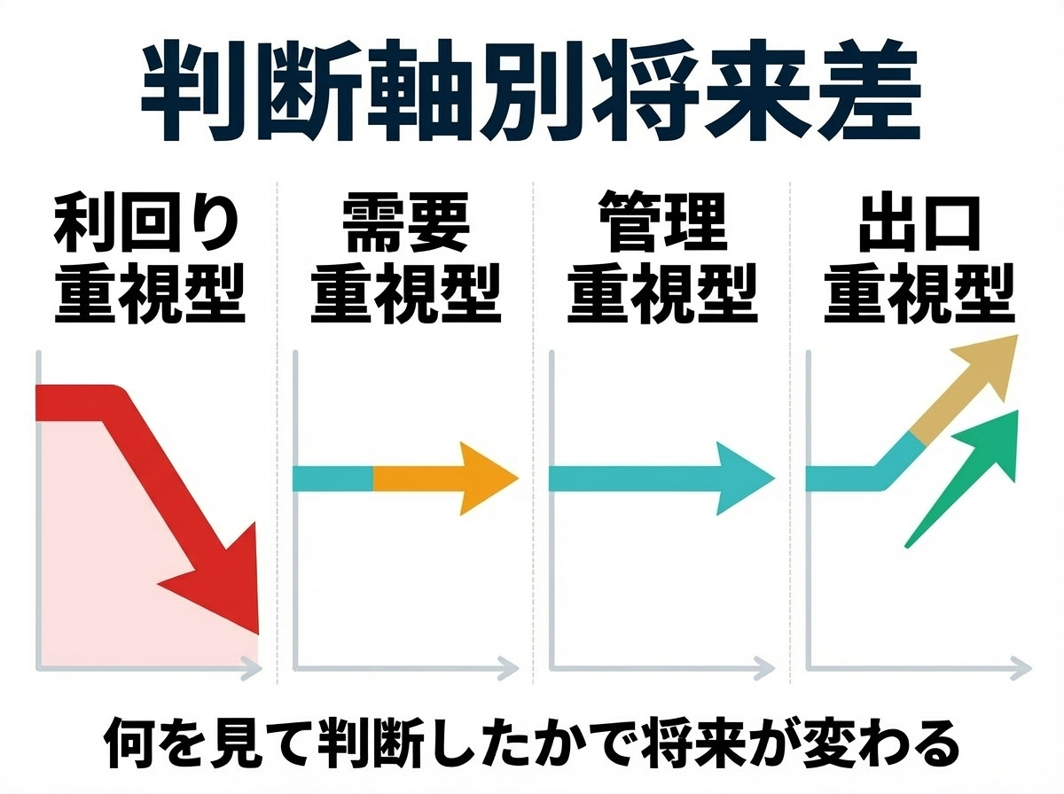 ② 8画像案：判断軸の違いによる結果比較図