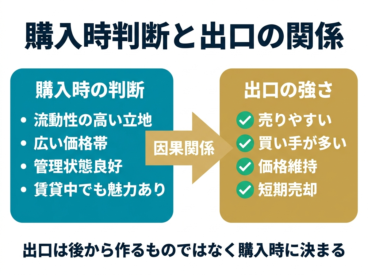 ② 8画像案：購入時と売却時の関係性を示す因果図