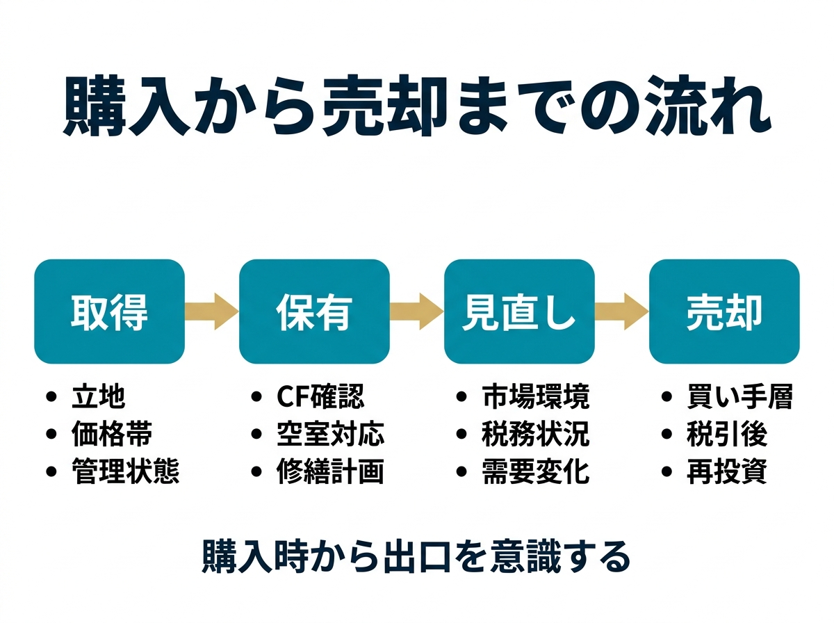 ② 9画像案：購入から売却までの流れを示す図