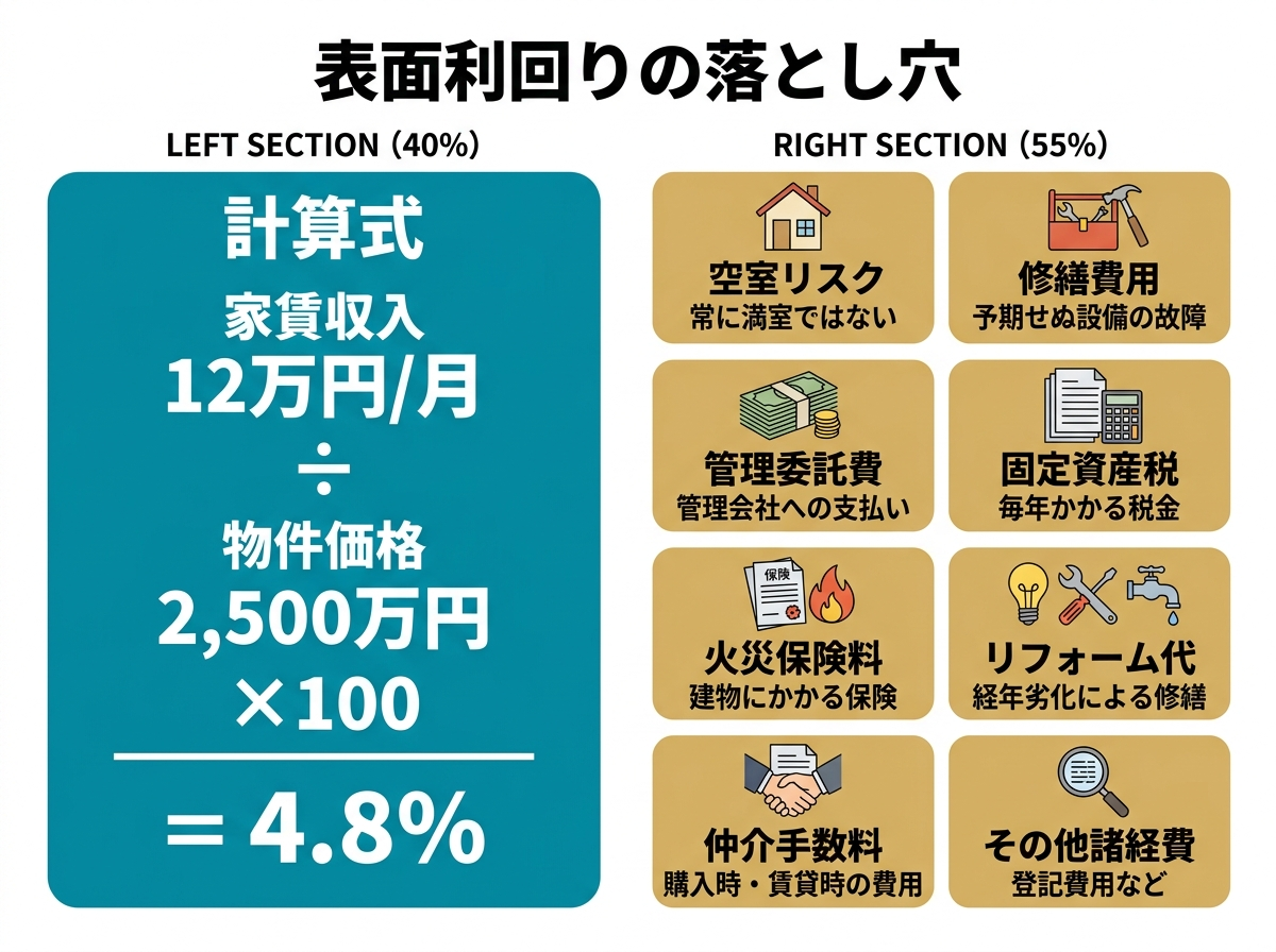 ③画像案：表面利回りの計算式